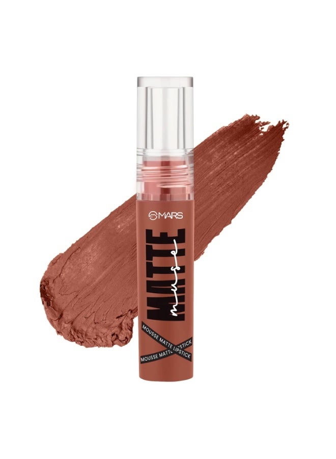 MARS Matte Muse Mousse Lipstick (3ml) (16-CHICK BEAUTY) with Doe-Foot Applicator | Highly Pigmented | Smooth Texture | Hydrating Formula | Blurry Lips Effect - Image 1